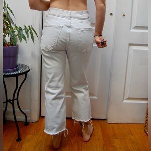 Zara Cream Ankle Cropped Jeans